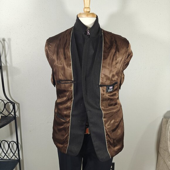 English Manor Mens Sport Coat Blazer Two Button Brown Herringbone Wool Blend 42R - Picture 14 of 16
